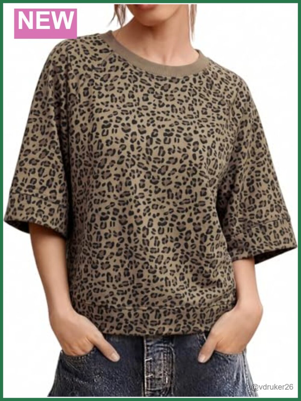 Oversized Boxy Half Sleeve Tunic Tee Casual Drop Shoulder Top